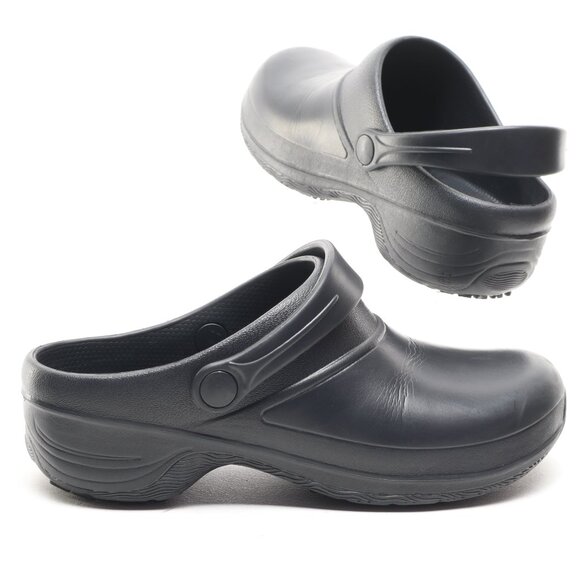 Easy Works by easy street Rubber Mules Clogs Women 7 Black - Picture 1 of 17